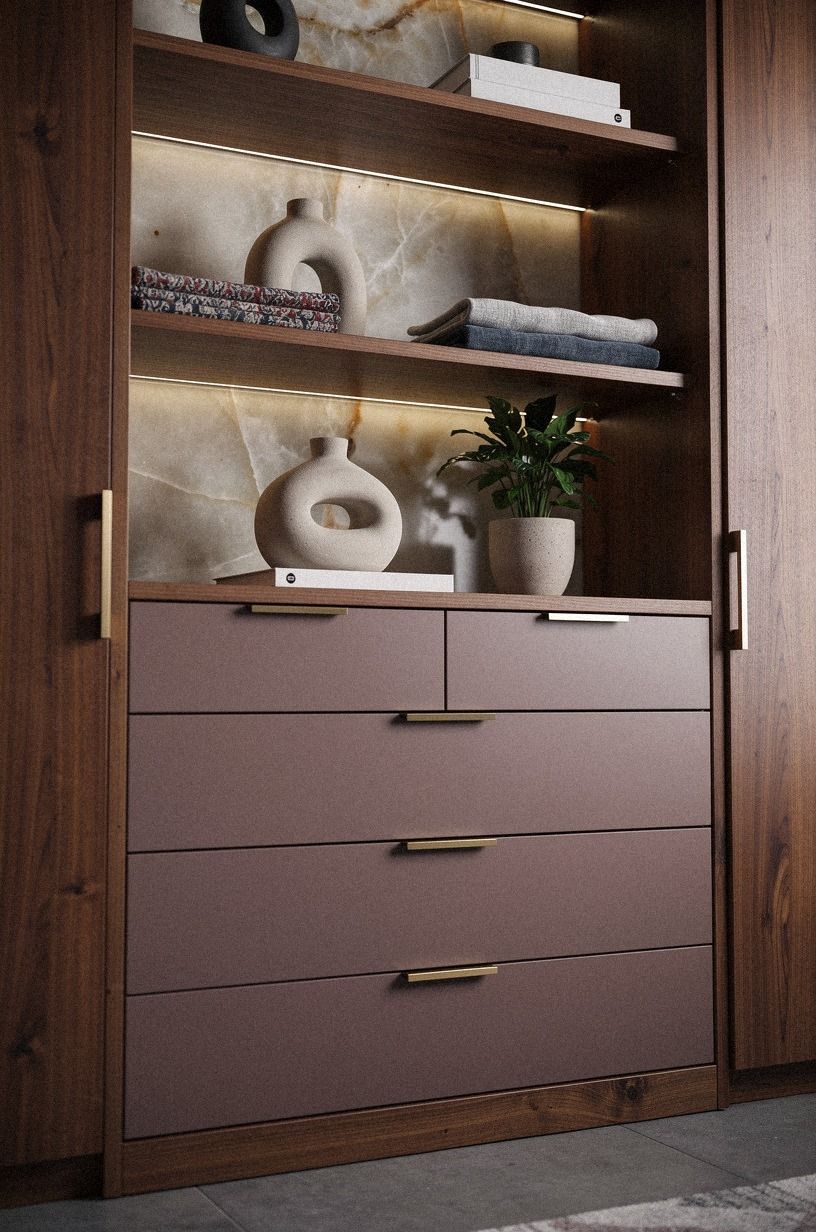 Mix Open Shelves With Closed Drawers