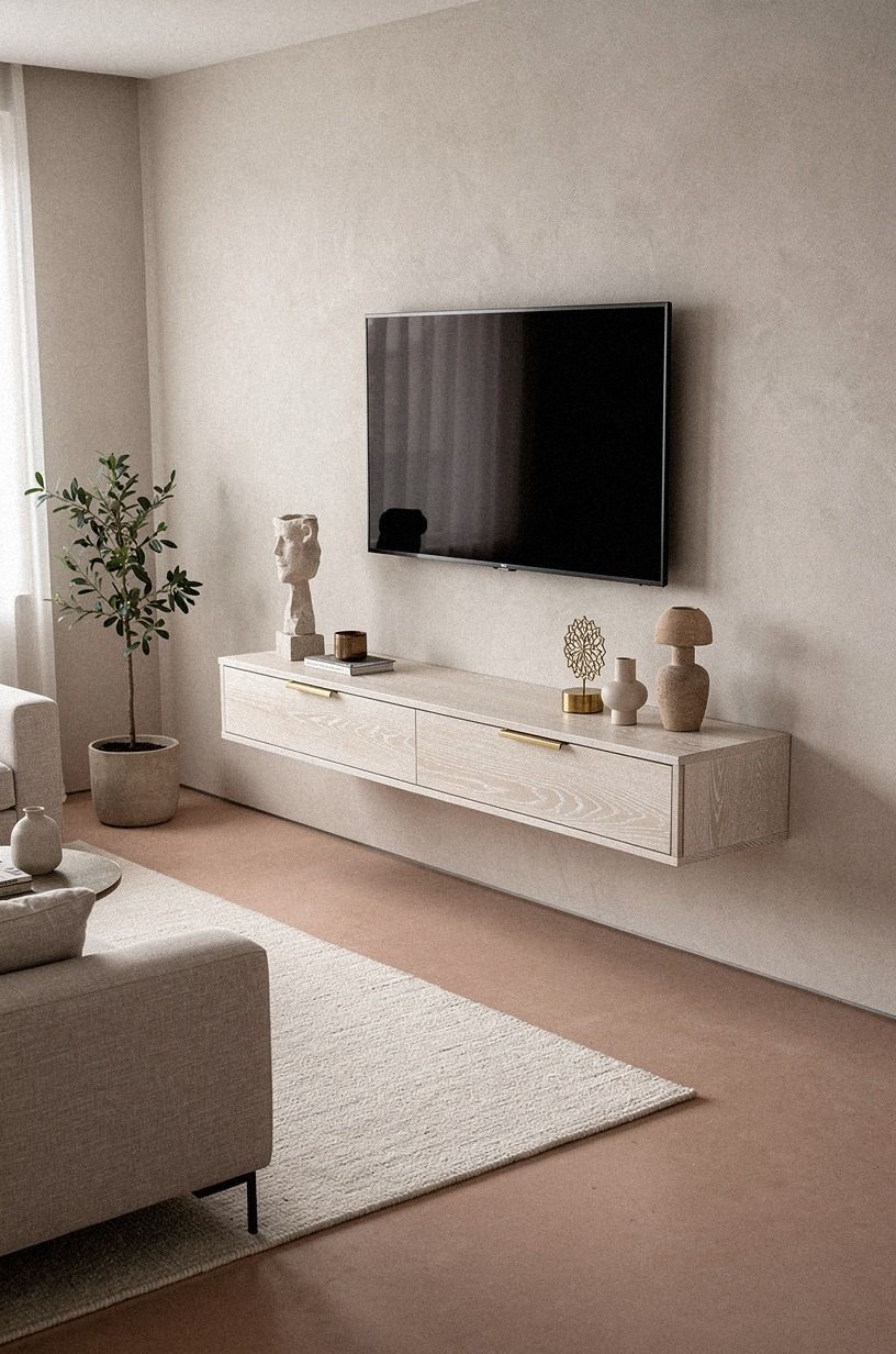 Ask how high your floating TV stand should sit