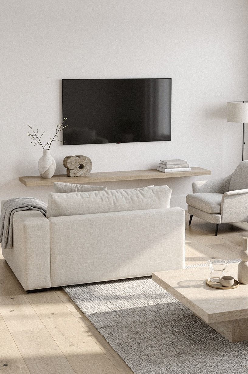 Float the console for a lighter living room
