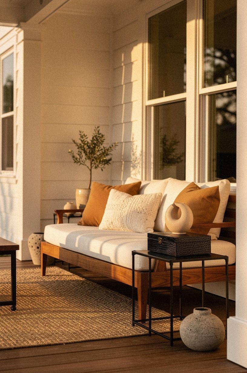 Choose warm wood over glossy white