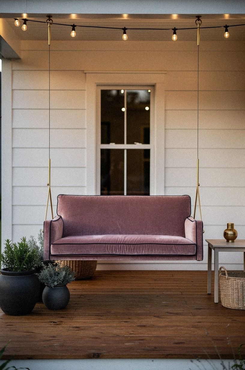 Float a swing for farmhouse porch swing ideas