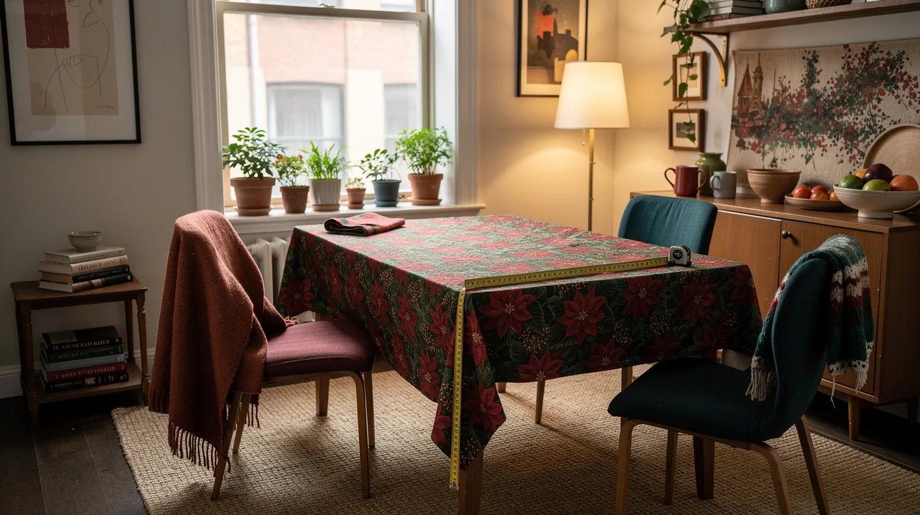 Measure Before Choosing the Long Poinsettia Cloth