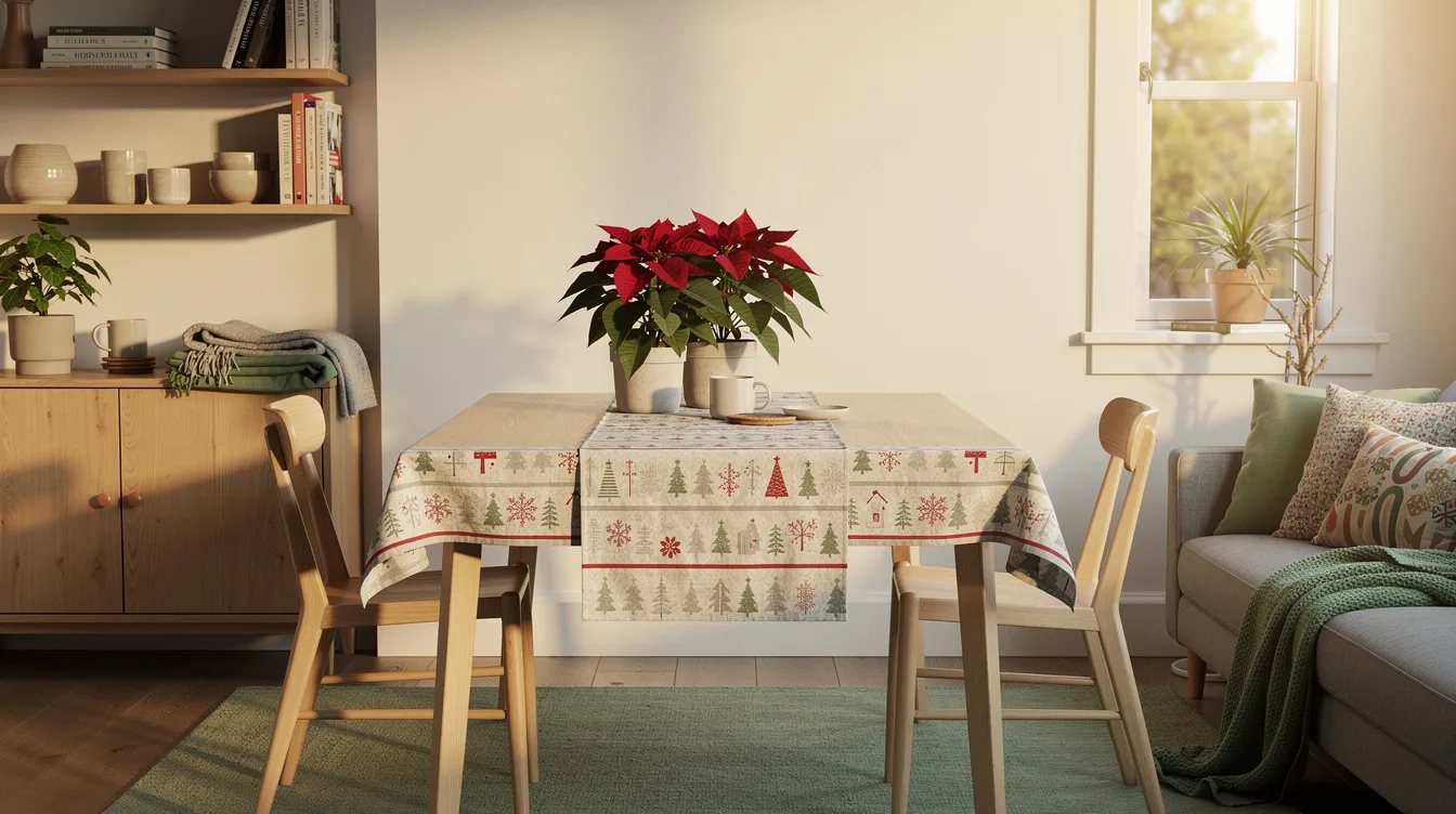 Put Poinsettias Against a White Background