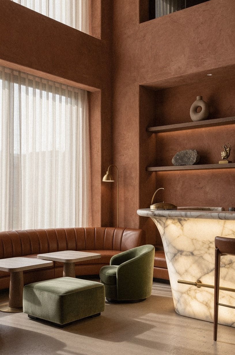 Mix Leather With Sage Mohair Velvet