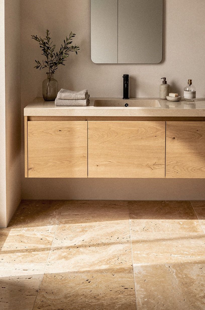 Choose Warm Stone Over Cool White Tile