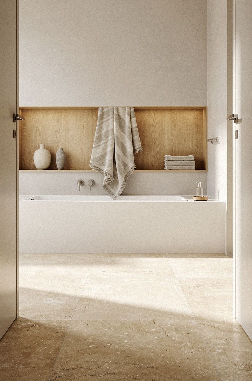 What Works Better Than a Matching Travertine Backsplash?