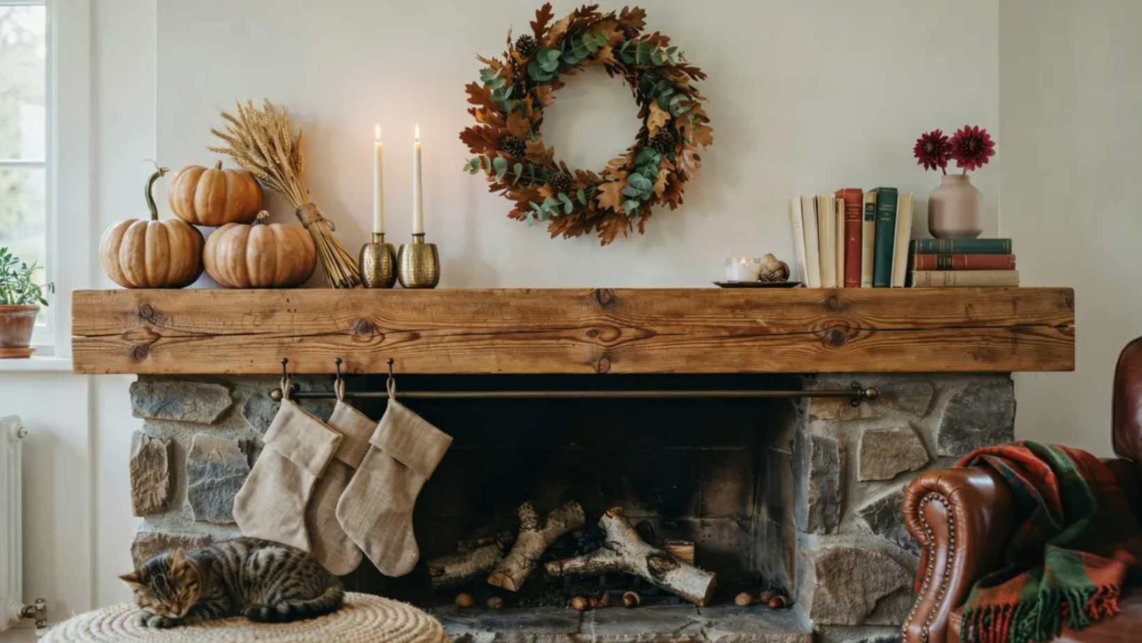 Cozy Rustic Fall Mantel Ideas for a Woodsy Lodge Feel