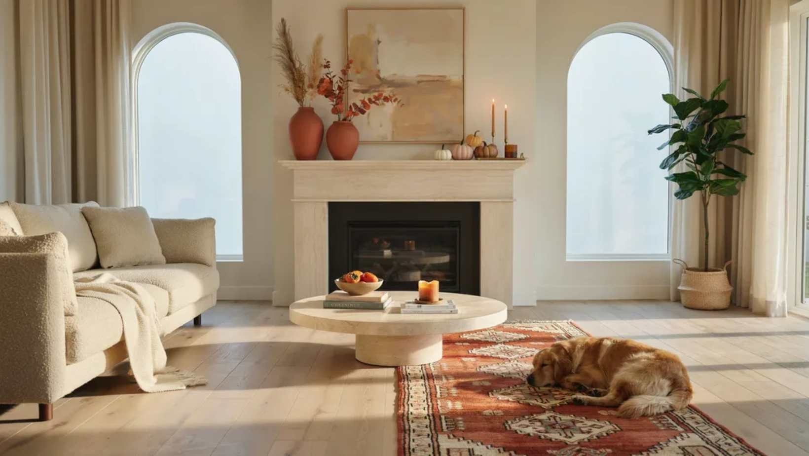 How to Style a Modern Fall Mantel Without the Clutter